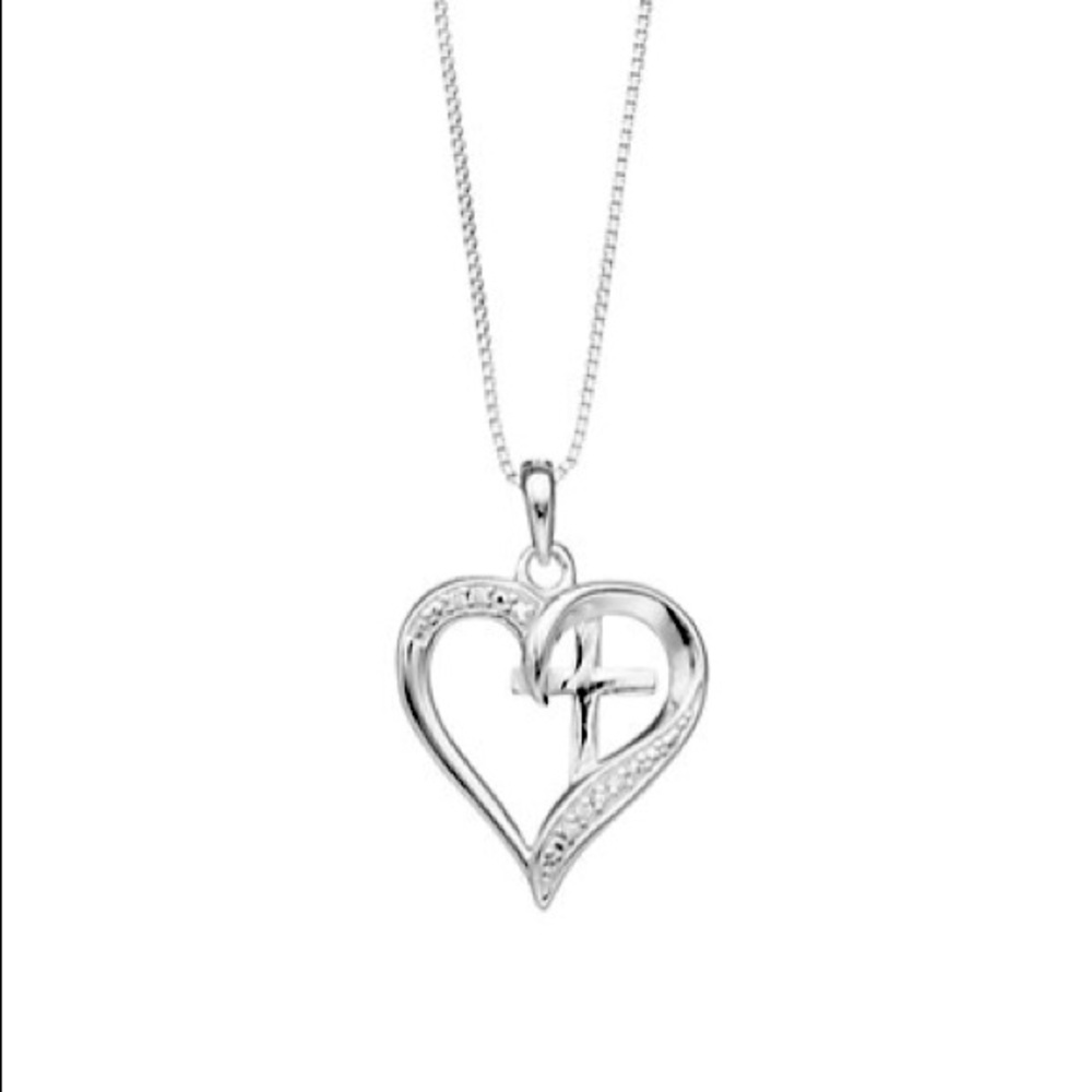 NWT! Sterling Silver Heart Pendant Necklace!